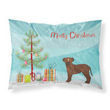 Caroline'S Treasures Bullboxer Christmas Tree Fabric Standard Pillowcases, Multicolor