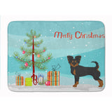 Caroline'S Treasures Black And Tan Chion Christmas Tree Machine Washable Memory Foam Mat Doormats, Multicolor