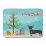 Caroline'S Treasures Black And Tan Chiweenie Christmas Tree Machine Washable Memory Foam Mat Doormats, Multicolor