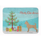 Caroline'S Treasures Tan Chorkie Christmas Tree Machine Washable Memory Foam Mat Doormats, Multicolor