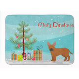 Caroline'S Treasures Tan French Bulldog Pit Bull Mix Christmas Tree Machine Washable Memory Foam Mat Doormats, Multicolor