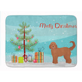 Caroline'S Treasures Tan Goldendoodle Christmas Tree Machine Washable Memory Foam Mat Doormats, Multicolor