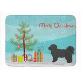 Caroline'S Treasures Black Pekeapoo Christmas Tree Machine Washable Memory Foam Mat Doormats, Multicolor