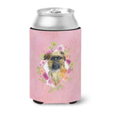 Caroline'S Treasures Ck4123Cc Brussels Griffon Pink Flowers Can Or Bottle Hugger Cold-Beverage-Koozies, 12 Oz, Multicolor