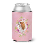 Caroline'S Treasures Cavalier King Charles Spaniel Pink Flowers Can Or Bottle Hugger Cold-Beverage-Koozies, 12 Oz, Multicolor,