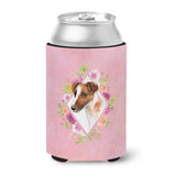 Caroline'S Treasures Ck4141Cc Jack Russell Terrier Pink Flowers Can Or Bottle Hugger Cold-Beverage-Koozies, 12 Oz, Multicolor,