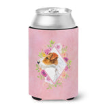 Caroline'S Treasures Jack Russell Terrier #2 Pink Flowers Can Or Bottle Hugger Cold-Beverage-Koozies, 12 Oz, Multicolor