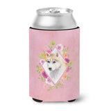 Caroline'S Treasures Ck4148Cc Red Siberian Husky Pink Flowers Can Or Bottle Hugger Cold-Beverage-Koozies, 12 Oz, Multicolor