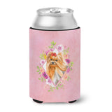 Caroline'S Treasures Ck4195Cc Yorkshire Terrier #2 Pink Flowers Can Or Bottle Hugger Cold-Beverage-Koozies, 12 Oz, Multicolor,