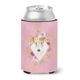 Caroline'S Treasures Ck4199Cc Fox Terrier Pink Flowers Can Or Bottle Hugger Cold-Beverage-Koozies, 12 Oz, Multicolor