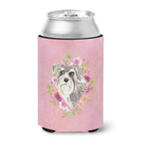 Caroline'S Treasures Ck4215Cc Schnauzer #1 Pink Flowers Can Or Bottle Hugger Cold-Beverage-Koozies, 12 Oz, Multicolor