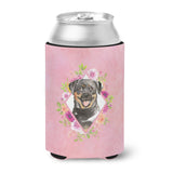 Caroline'S Treasures Ck4217Cc Rottweiler Pink Flowers Can Or Bottle Hugger Cold-Beverage-Koozies, 12 Oz, Multicolor
