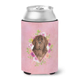 Caroline'S Treasures Ck4221Cc Newfoundland Pink Flowers Can Or Bottle Hugger Cold-Beverage-Koozies, 12 Oz, Multicolor