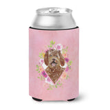 Caroline'S Treasures Ck4228Cc Labradoodle Pink Flowers Can Or Bottle Hugger Cold-Beverage-Koozies, 12 Oz, Multicolor