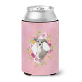 Caroline'S Treasures Ck4230Cc Italian Greyhound Pink Flowers Can Or Bottle Hugger Cold-Beverage-Koozies, 12 Oz, Multicolor