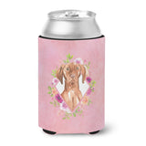 Caroline'S Treasures Ck4232Cc Vizsla Pink Flowers Can Or Bottle Hugger Cold-Beverage-Koozies, 12 Oz, Multicolor