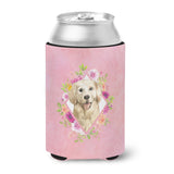 Caroline'S Treasures Ck4235Cc Golden Retriever Pink Flowers Can Or Bottle Hugger Cold-Beverage-Koozies, 12 Oz, Multicolor