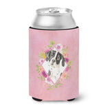 Caroline'S Treasures Ck4239Cc English Pointer Pink Flowers Can Or Bottle Hugger Cold-Beverage-Koozies, 12 Oz, Multicolor