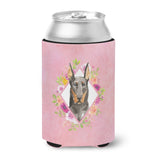 Caroline'S Treasures Ck4241Cc Doberman Pinsher Pink Flowers Can Or Bottle Hugger Cold-Beverage-Koozies, 12 Oz, Multicolor