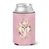 Caroline'S Treasures Ck4245Cc Chihuahua Pink Flowers Can Or Bottle Hugger Cold-Beverage-Koozies, 12 Oz, Multicolor
