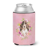 Caroline'S Treasures Brown Parti Cocker Spaniel Pink Flowers Can Or Bottle Hugger Cold-Beverage-Koozies, 12 Oz, Multicolor