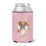 Caroline'S Treasures Ck4255Cc Boxer Pink Flowers Can Or Bottle Hugger Cold-Beverage-Koozies, 12 Oz, Multicolor
