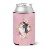 Caroline'S Treasures Ck4258Cc Border Collie Pink Flowers Can Or Bottle Hugger Cold-Beverage-Koozies, 12 Oz, Multicolor