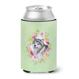 Caroline'S Treasures Ck4272Cc Alaskan Malamute Green Flowers Can Or Bottle Hugger Cold-Beverage-Koozies, 12 Oz, Multicolor
