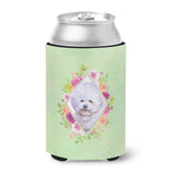 Caroline'S Treasures Ck4280Cc Bichon Fris #2 Green Flowers Can Or Bottle Hugger Cold-Beverage-Koozies, 12 Oz, Multicolor