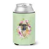 Caroline'S Treasures Ck4283Cc Brussels Griffon Green Flowers Can Or Bottle Hugger Cold-Beverage-Koozies, 12 Oz, Multicolor
