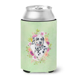 Caroline'S Treasures Ck4297Cc Dalmatian Green Flowers Can Or Bottle Hugger Cold-Beverage-Koozies, 12 Oz, Multicolor