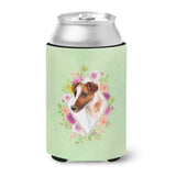 Caroline'S Treasures Ck4301Cc Jack Russell Terrier Green Flowers Can Or Bottle Hugger Cold-Beverage-Koozies, 12 Oz, Multicolor