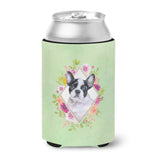 Caroline'S Treasures Ck4303Cc French Bulldog Green Flowers Can Or Bottle Hugger Cold-Beverage-Koozies, 12 Oz, Multicolor