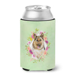 Caroline'S Treasures Ck4306Cc German Shepherd #1 Green Flowers Can Or Bottle Hugger Cold-Beverage-Koozies, 12 Oz, Multicolor