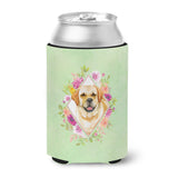 Caroline'S Treasures Ck4309Cc Golden Retriever Green Flowers Can Or Bottle Hugger Cold-Beverage-Koozies, 12 Oz, Multicolor