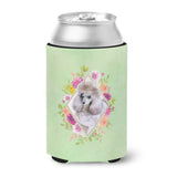 Caroline'S Treasures Ck4333Cc Standard Grey Poodle Green Flowers Can Or Bottle Hugger Cold-Beverage-Koozies, 12 Oz, Multicolor