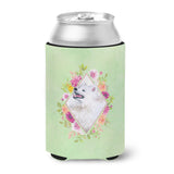 Caroline'S Treasures Ck4337Cc Samoyed Green Flowers Can Or Bottle Hugger Cold-Beverage-Koozies, 12 Oz, Multicolor