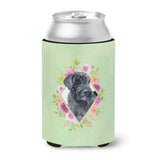Caroline'S Treasures Ck4338Cc Giant Schnauzer Green Flowers Can Or Bottle Hugger Cold-Beverage-Koozies, 12 Oz, Multicolor