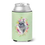 Caroline'S Treasures Ck4339Cc Schnauzer Green Flowers Can Or Bottle Hugger Cold-Beverage-Koozies, 12 Oz, Multicolor