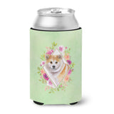 Caroline'S Treasures Ck4343Cc Shiba Inu Green Flowers Can Or Bottle Hugger Cold-Beverage-Koozies, 12 Oz, Multicolor
