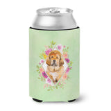 Caroline'S Treasures Tibetian Mastiff Puppy Green Flowers Can Or Bottle Hugger Cold-Beverage-Koozies, 12 Oz, Multicolor