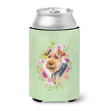 Caroline'S Treasures Ck4352Cc Welsh Terrier Green Flowers Can Or Bottle Hugger Cold-Beverage-Koozies, 12 Oz, Multicolor