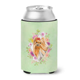 Caroline'S Treasures Ck4355Cc Yorkshire Terrier #2 Green Flowers Can Or Bottle Hugger Cold-Beverage-Koozies, 12 Oz, Multicolor