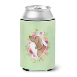 Caroline'S Treasures Ck4367Cc Dachshund Green Flowers Can Or Bottle Hugger Cold-Beverage-Koozies, 12 Oz, Multicolor