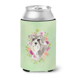 Caroline'S Treasures Ck4375Cc Schnauzer #1 Green Flowers Can Or Bottle Hugger Cold-Beverage-Koozies, 12 Oz, Multicolor