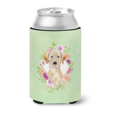 Caroline'S Treasures Ck4387Cc Yellow Lab Green Flowers Can Or Bottle Hugger Cold-Beverage-Koozies, 12 Oz, Multicolor