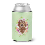 Caroline'S Treasures Ck4388Cc Labradoodle Green Flowers Can Or Bottle Hugger Cold-Beverage-Koozies, 12 Oz, Multicolor