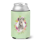 Caroline'S Treasures Ck4391Cc Irish Wolfhound Green Flowers Can Or Bottle Hugger Cold-Beverage-Koozies, 12 Oz, Multicolor