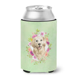 Caroline'S Treasures Ck4395Cc Golden Retriever Green Flowers Can Or Bottle Hugger Cold-Beverage-Koozies, 12 Oz, Multicolor