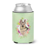 Caroline'S Treasures Ck4397Cc German Shepherd Green Flowers Can Or Bottle Hugger Cold-Beverage-Koozies, 12 Oz, Multicolor